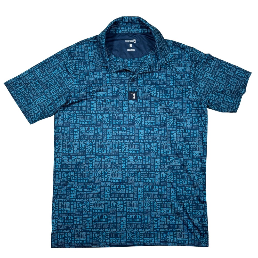 Bogey Bros "Thats What She Said" Golf Polo Shirt Mens Small Blue Performance